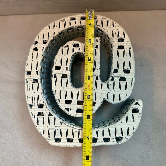 @ Off-White Farmhouse Modern Cottage Metal Home Decor “@ AT” symbol - Picture 3 of 4